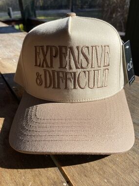 Tan Expensive & Difficult Trucker Hat